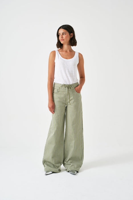 Seventy + Mochi Blake Jean Vintage Moss Wide Stripe
