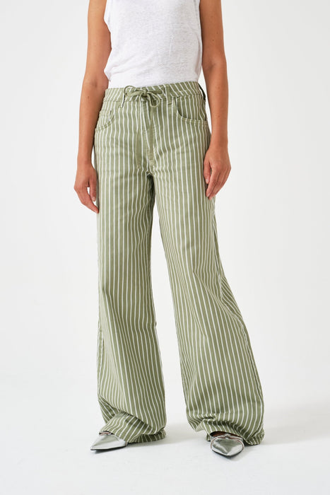 Seventy + Mochi Blake Jean Vintage Moss Wide Stripe
