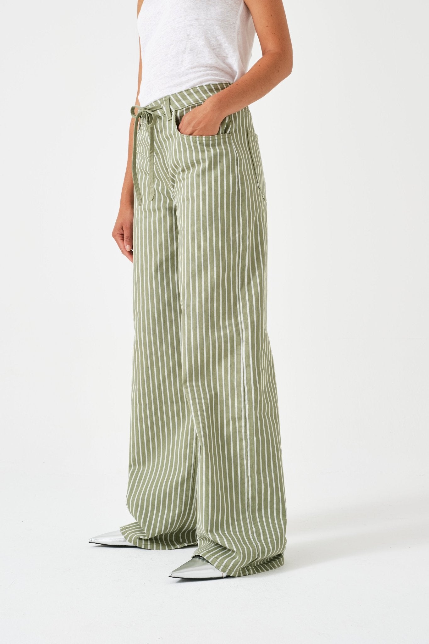 picture of Seventy + Mochi Blake Jean Vintage Moss Wide Stripe - Number Two - womens - fashion - clothing - Seventy + Mochi 4
