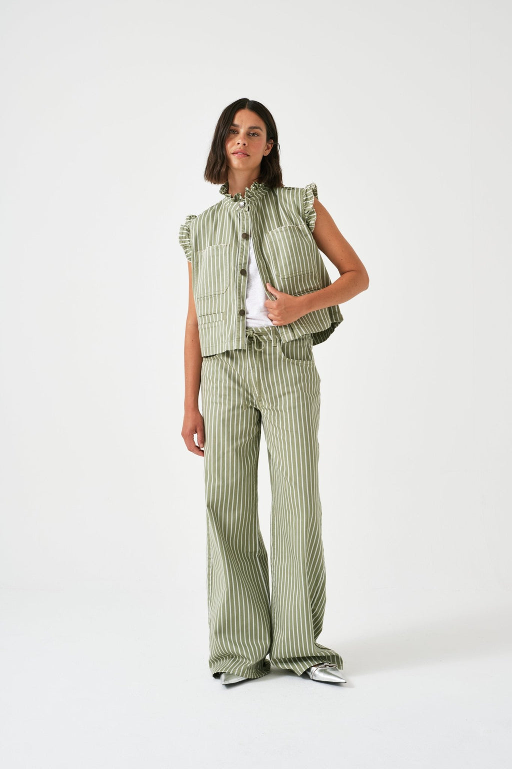 picture of Seventy + Mochi Blake Jean Vintage Moss Wide Stripe - Number Two - womens - fashion - clothing - Seventy + Mochi 6