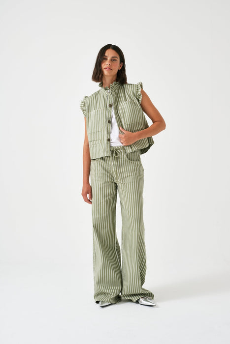 Seventy + Mochi Blake Jean Vintage Moss Wide Stripe