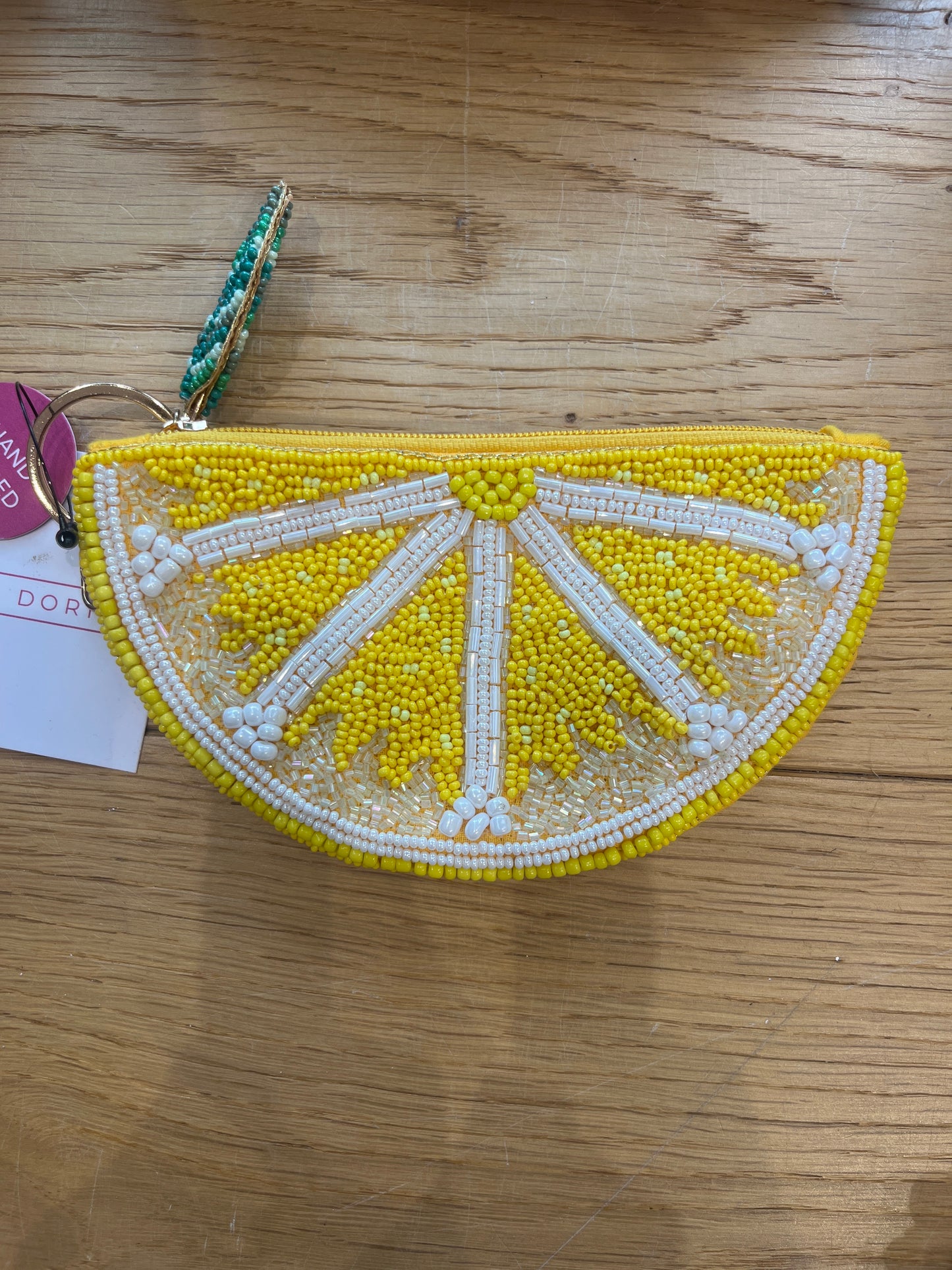 My Doris Purse with Keyring - Beaded Lemon Segment