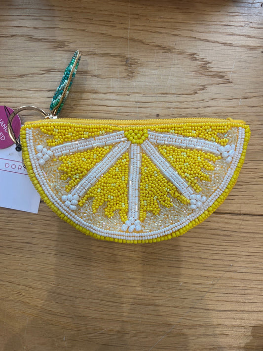 picture of My Doris Purse with Keyring - Beaded Lemon Segment - Number Two - womens - fashion - accessories - My Doris 1