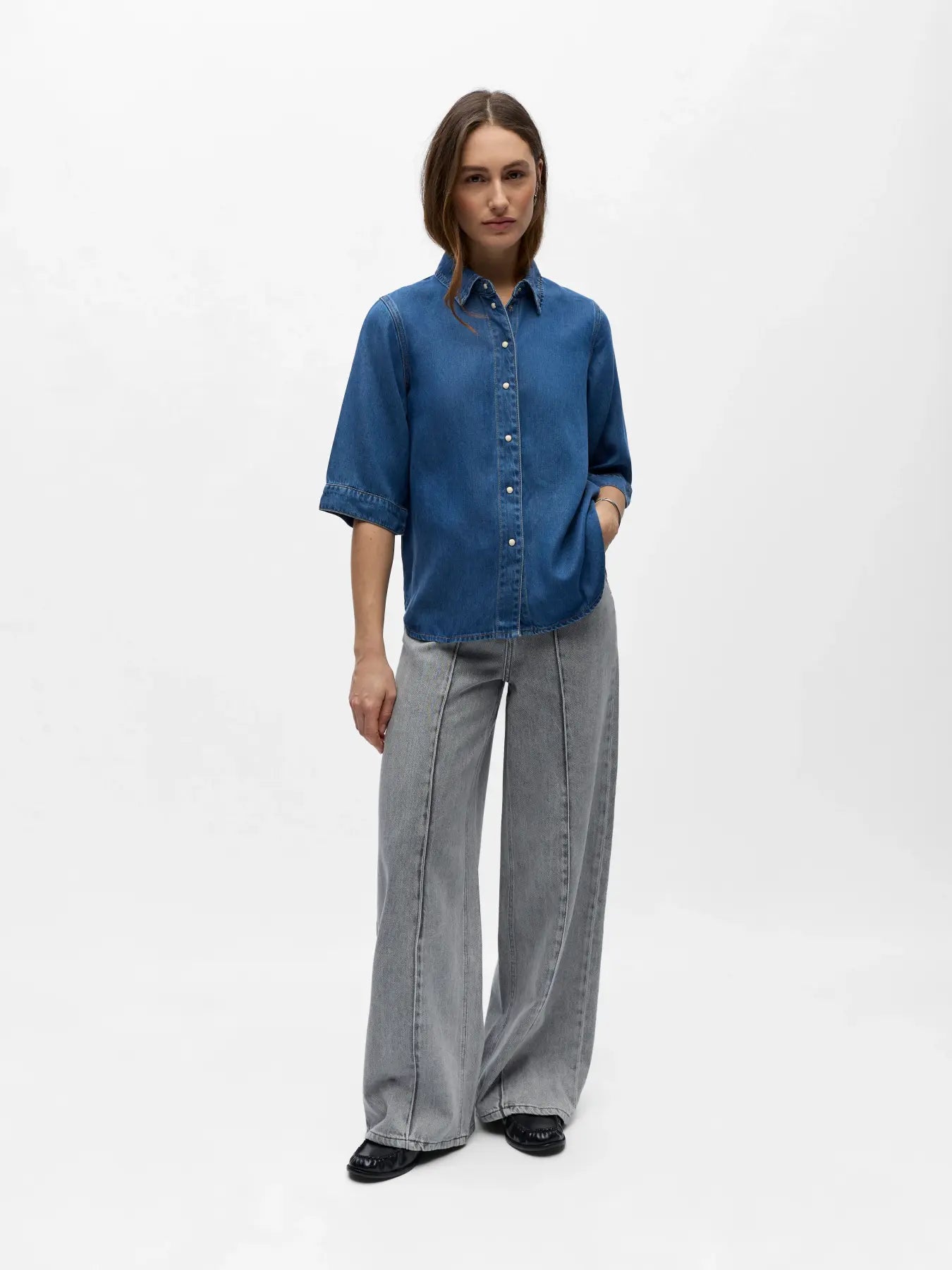picture of Object Frame 2/4 Denim Top - Medium Blue Denim - Number Two - womens - fashion - clothing - Object 4