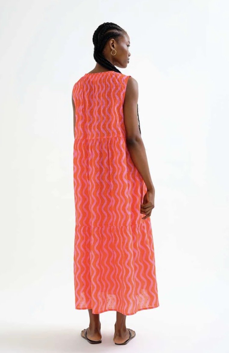 picture of Compania Fantastica 41921 Wave Print Dress - Pink/Orange - Number Two - womens - fashion - clothing - Compania Fantastica 4