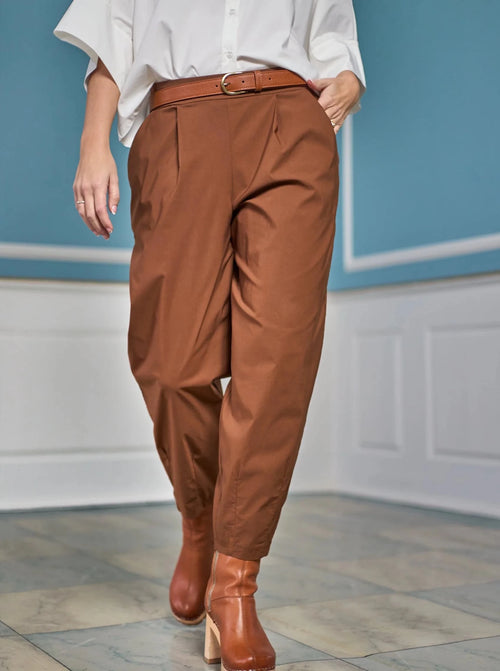 picture of Black Colour DAVINA Barrel Trouser - Hazelnut - Number Two - womens - fashion - clothing - Black Colour 1