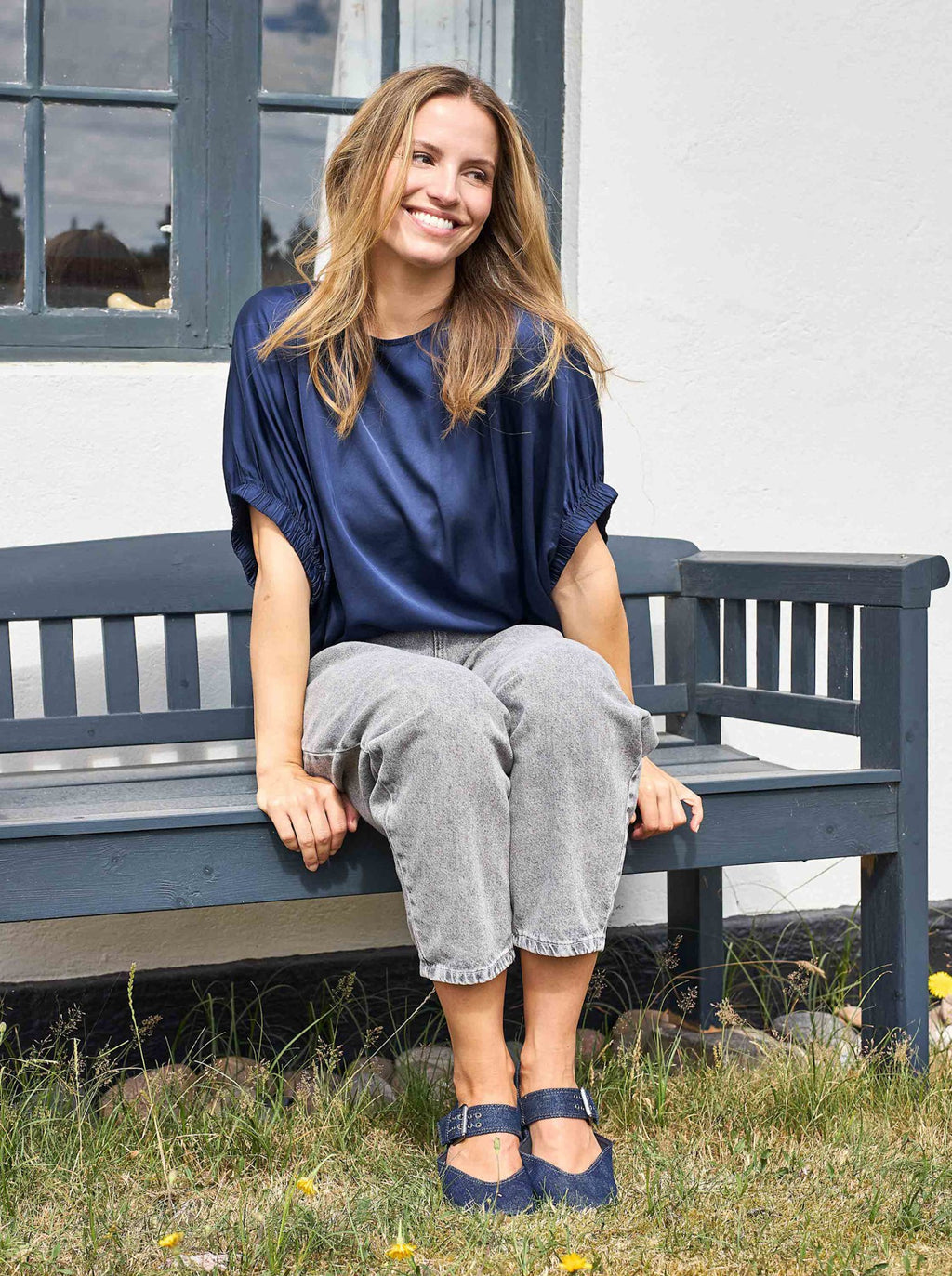 Black Colour Mable Blouse  - Navy