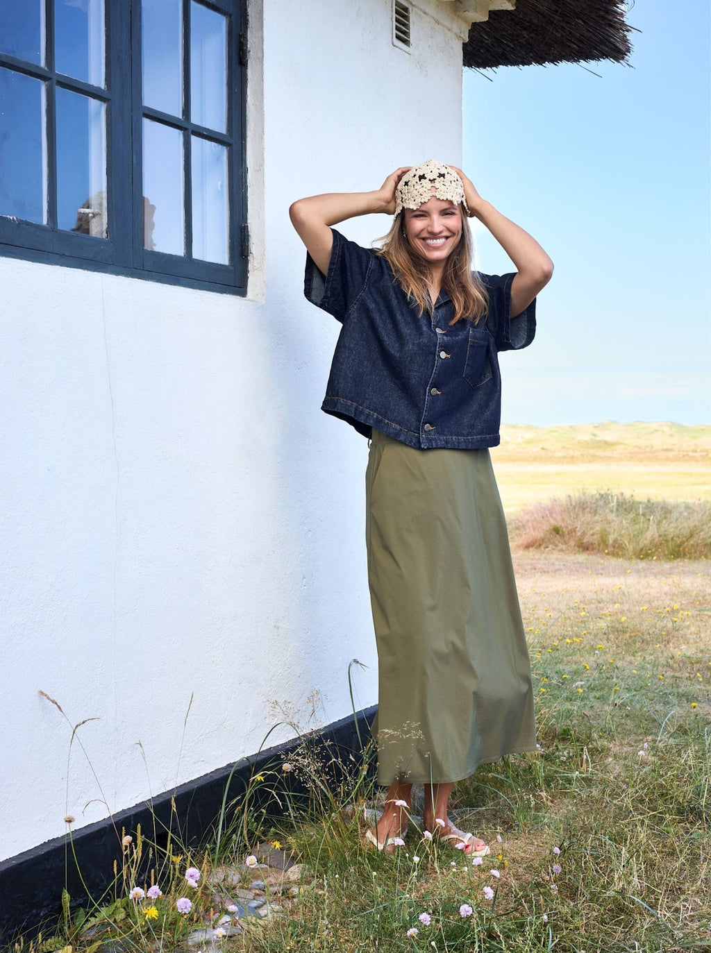 Black Colour DAVINA Skirt - Army