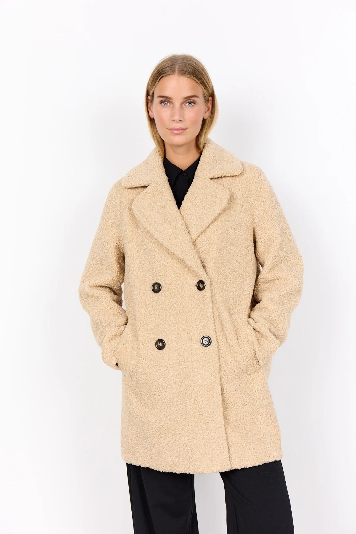picture of SoyaConcept Mukite 1 Teddy Coat - Sand - Number Two - womens - fashion - clothing - SoyaConcept 1