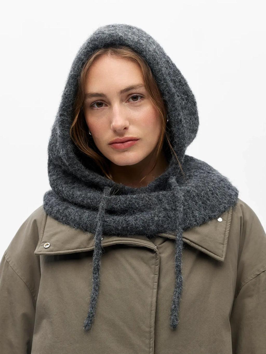 Object Milu Knit Balaclava - Dark Grey Melange