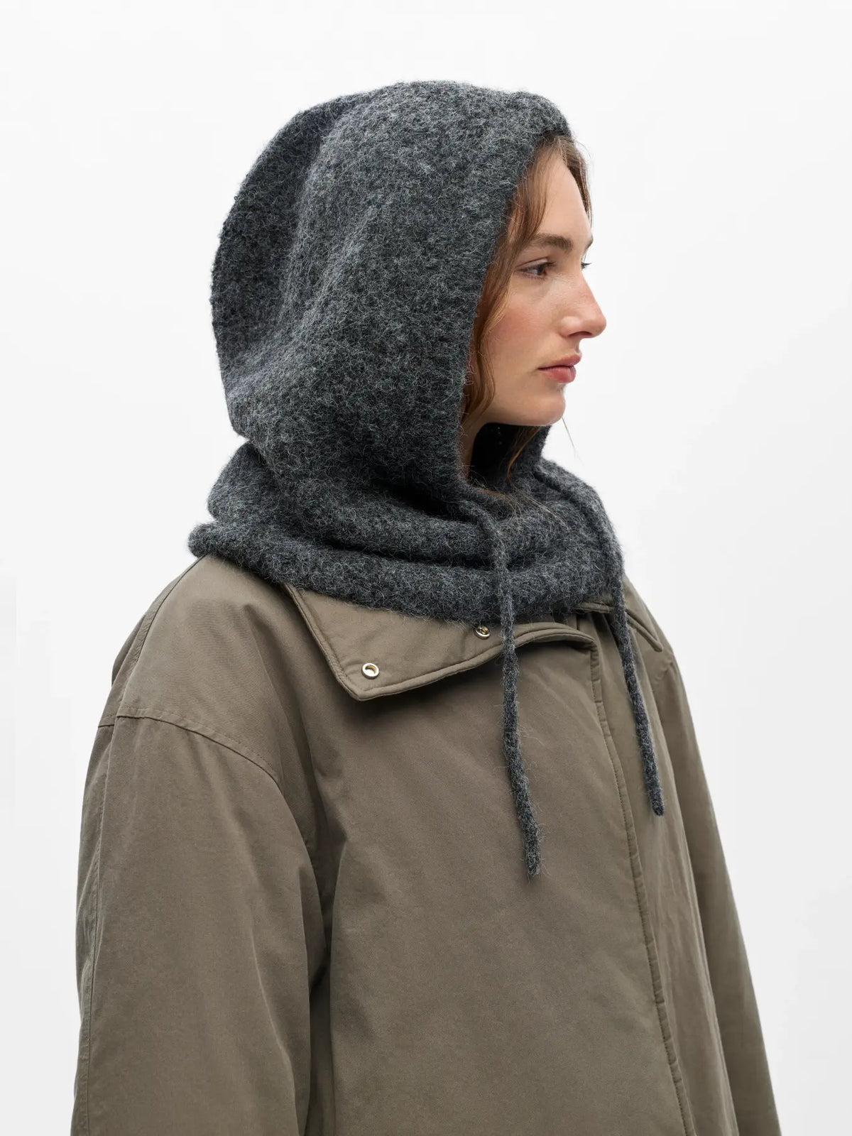 Object Milu Knit Balaclava - Dark Grey Melange