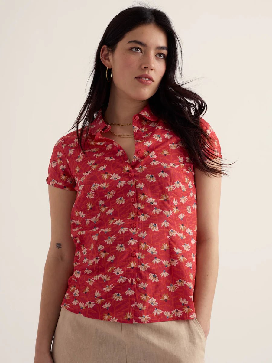 picture of Seasalt Rushmaker Shirt - Echinacea Stems Tomato - Number Two - womens - fashion - clothing - Seasalt 1