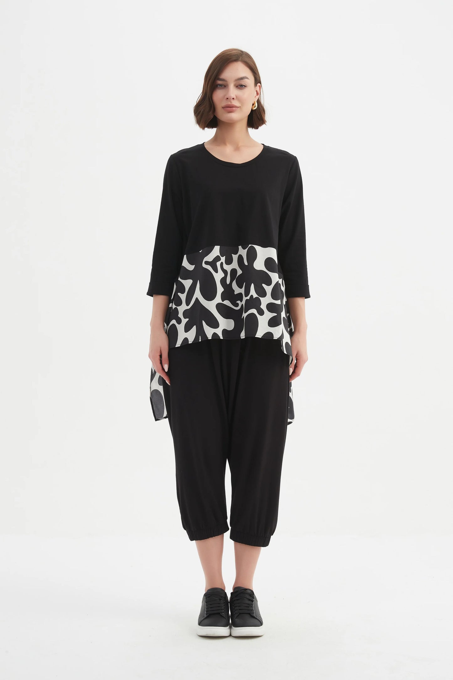 picture of Tirelli Ava Printed Top - Black/Cream - Number Two - womens - fashion - clothing - Tirelli 3