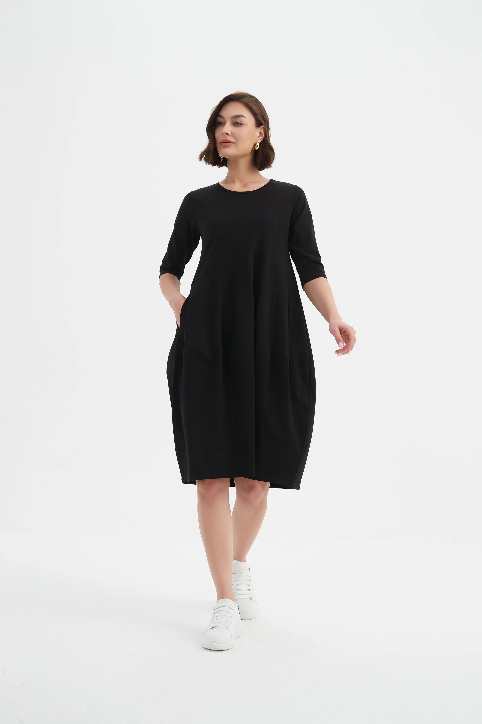 picture of Tirelli Diagonal Seam Winter Dress - Black - Number Two - womens - fashion - clothing - Tirelli 2