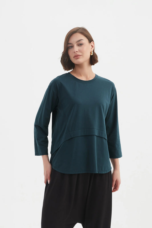picture of Tirelli Curved Seam Top - Deep Ocean - Number Two - womens - fashion - clothing - Tirelli 1