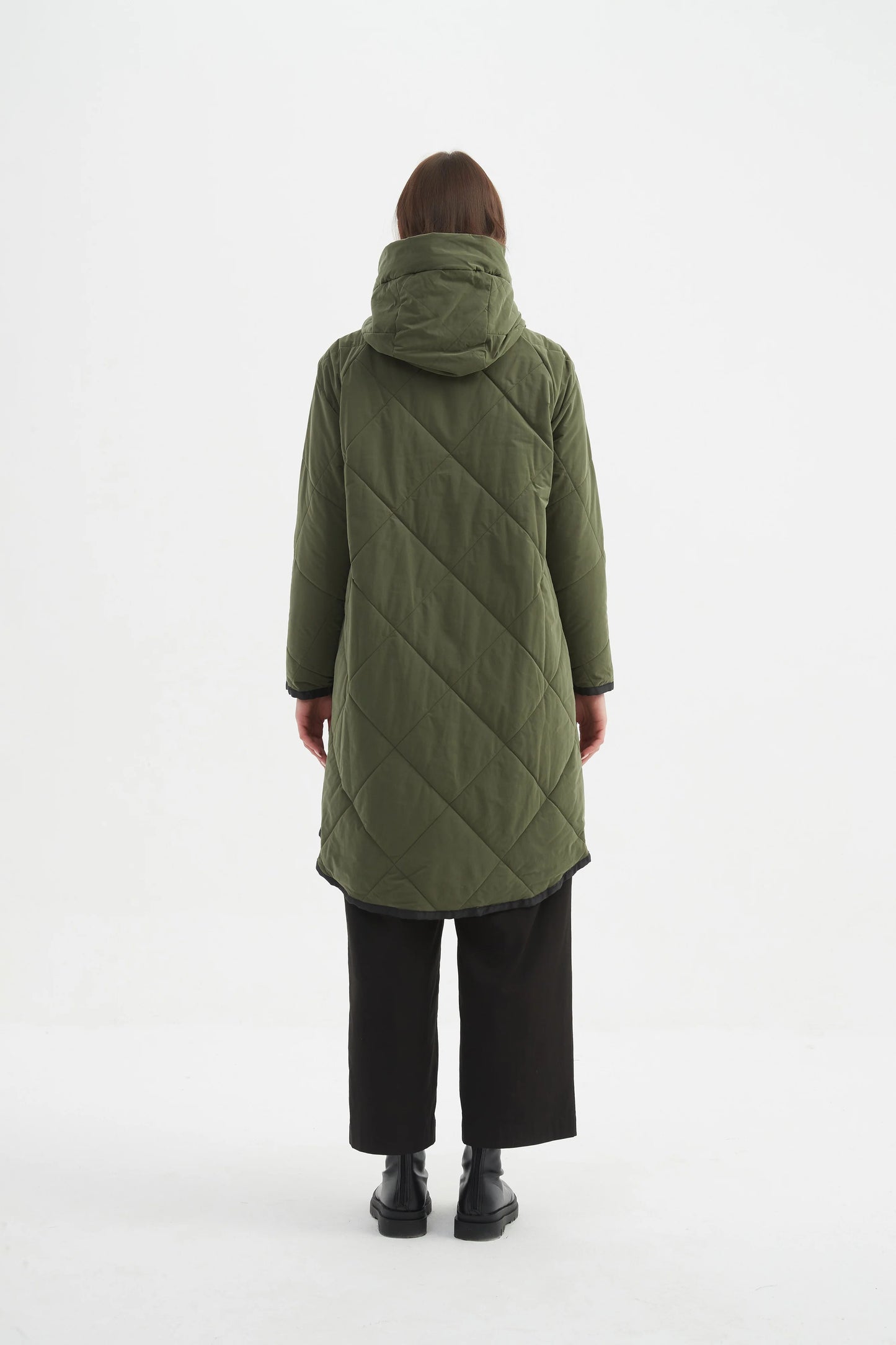 picture of Tirelli Zip Hem Winter Coat - Dark Olive - Number Two - womens - fashion - clothing - Tirelli 5