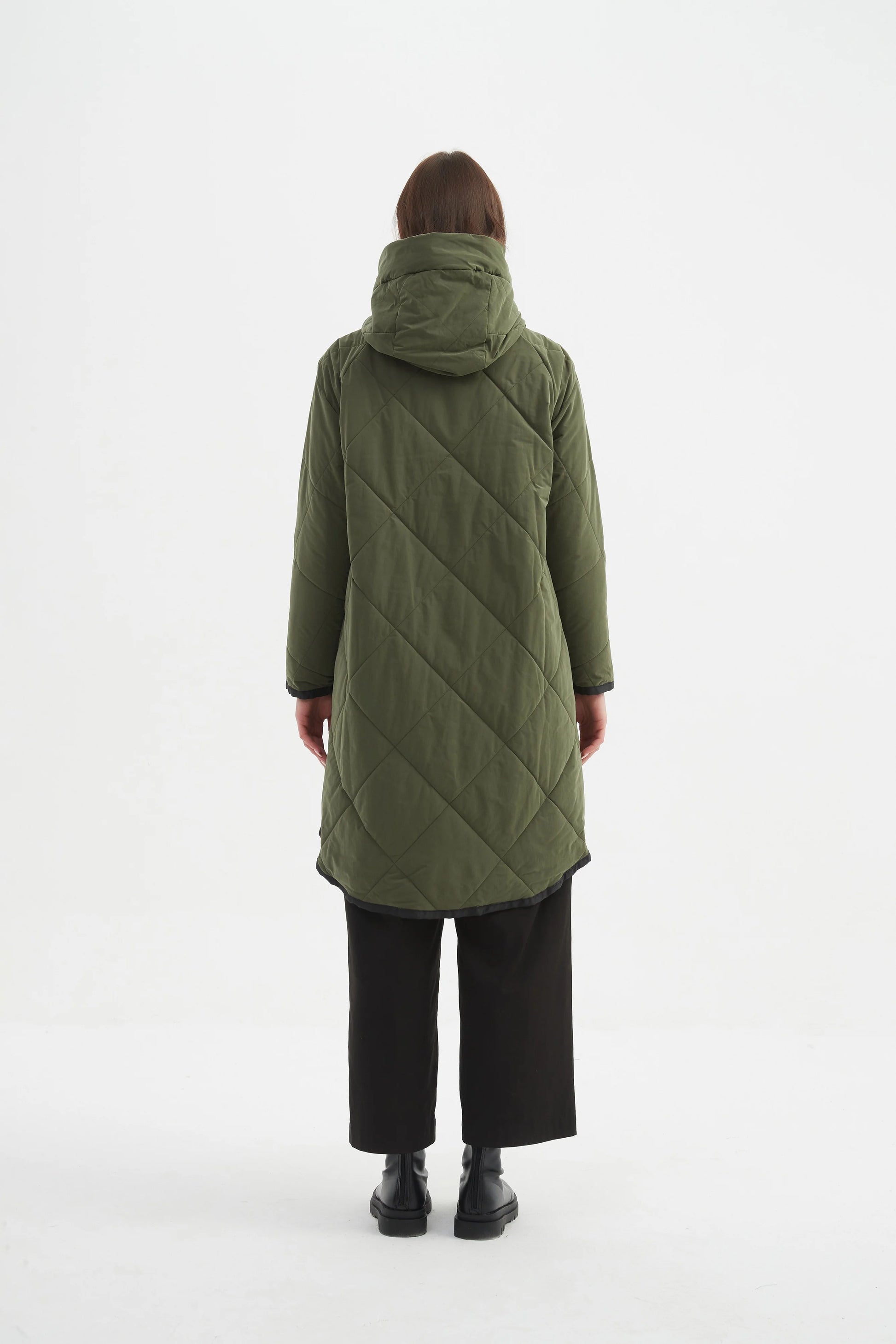 picture of Tirelli Zip Hem Winter Coat - Dark Olive - Number Two - womens - fashion - clothing - Tirelli 5