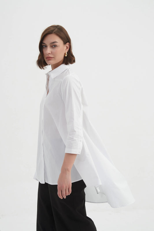 picture of Tirelli Swing Back Shirt - White - Number Two - womens - fashion - clothing - Tirelli 1