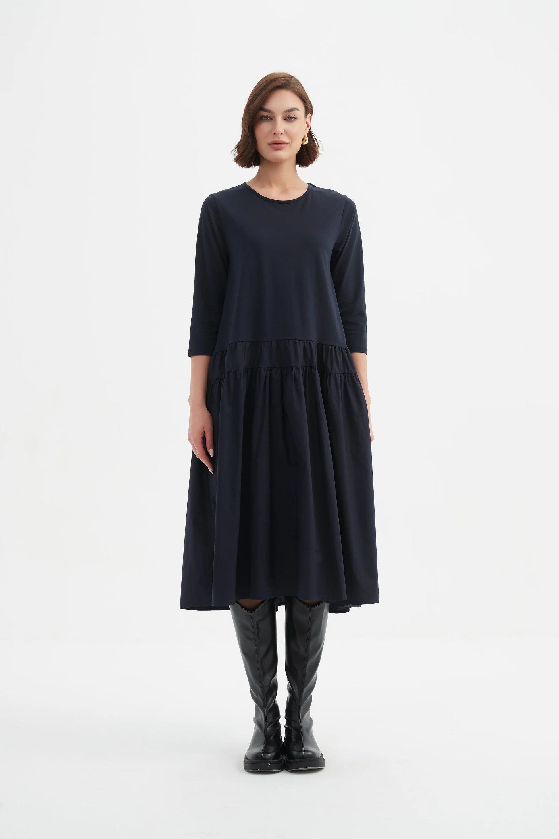 picture of Tirelli Drop Waist Combi Dress - Navy - Number Two - womens - fashion - clothing - Tirelli 3