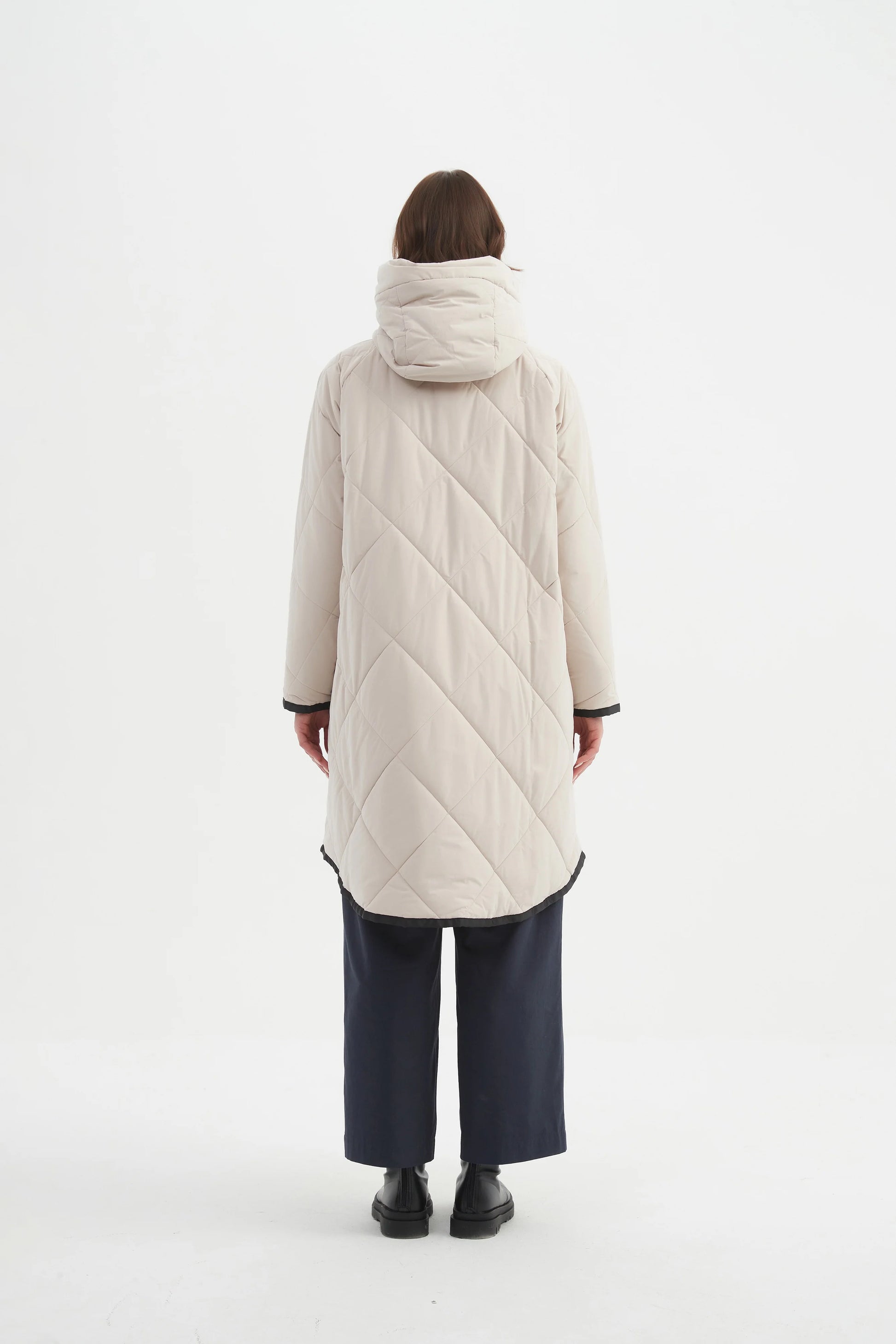 picture of Tirelli Zip Hem Winter Coat - Cream - Number Two - womens - fashion - clothing - Tirelli 5