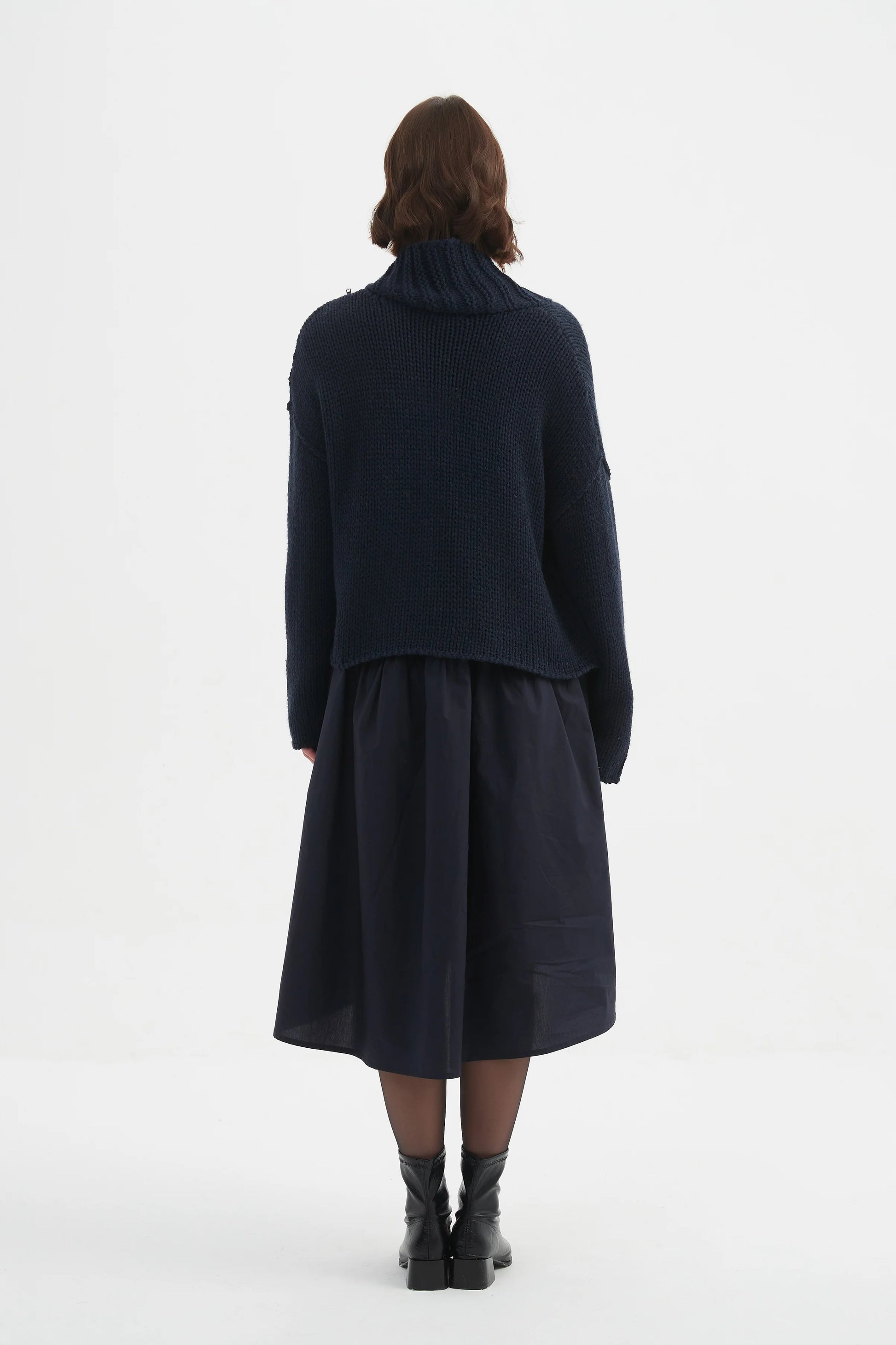 picture of Tirelli Zip Collar Cardigan - Navy - Number Two - womens - fashion - clothing - Tirelli 5