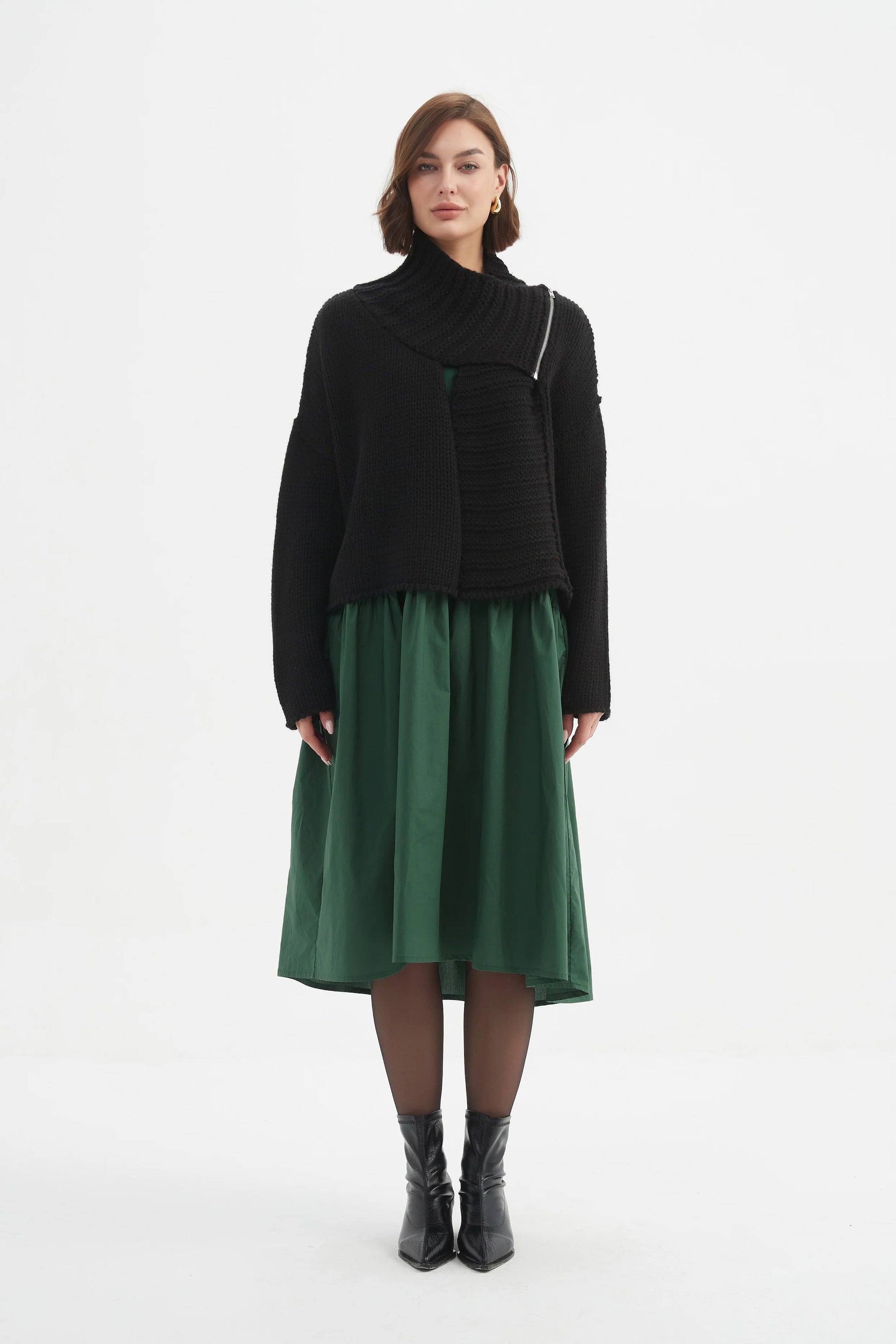picture of Tirelli Zip Collar Cardigan - Black - Number Two - womens - fashion - clothing - Tirelli 3
