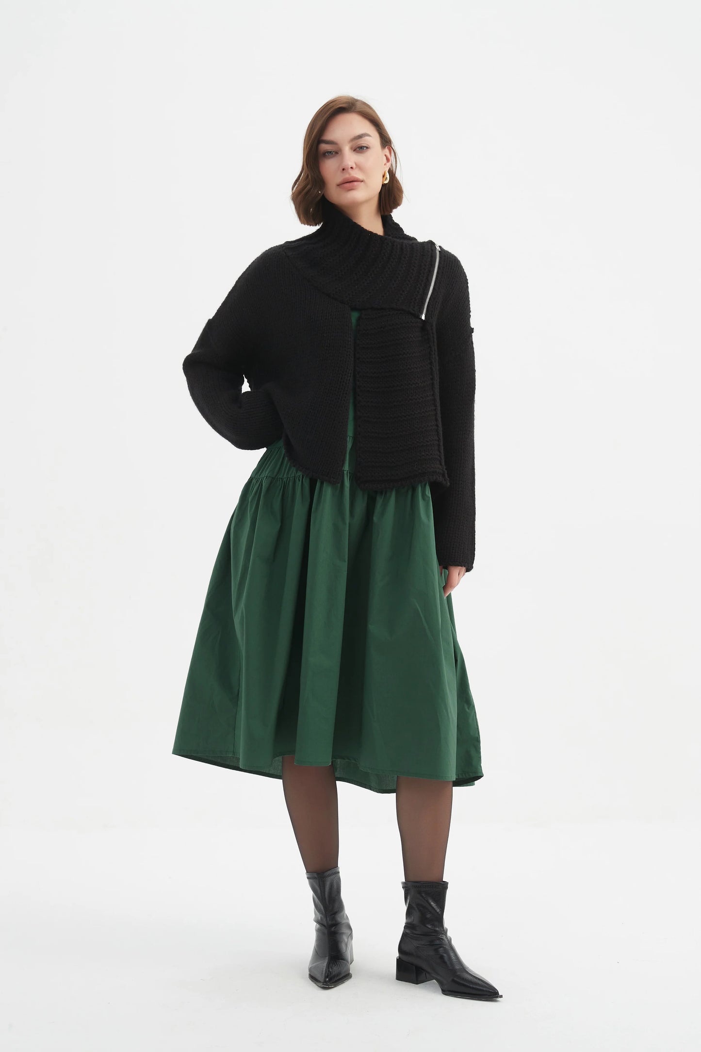 picture of Tirelli Zip Collar Cardigan - Black - Number Two - womens - fashion - clothing - Tirelli 4