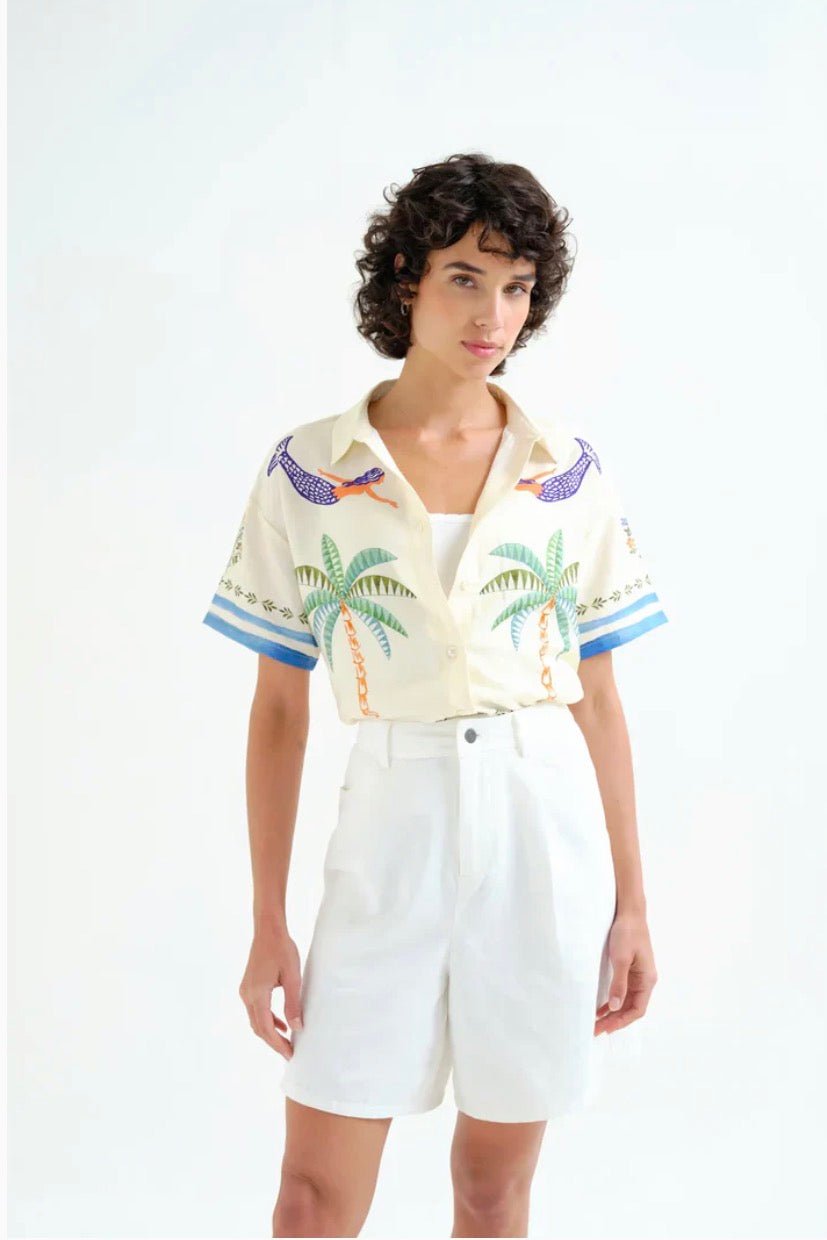 picture of Compania Fantastica 11119 Palm & Mermaid Shirt - Multi - Number Two - womens - fashion - clothing - Compania Fantastica 1