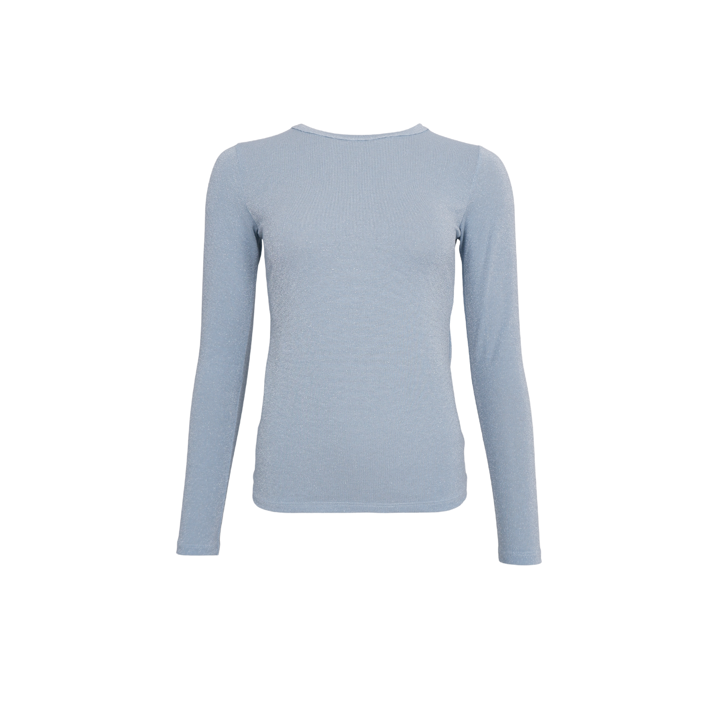 Black Colour FAYE Lurex Blouse T Shirt- Ice Blue