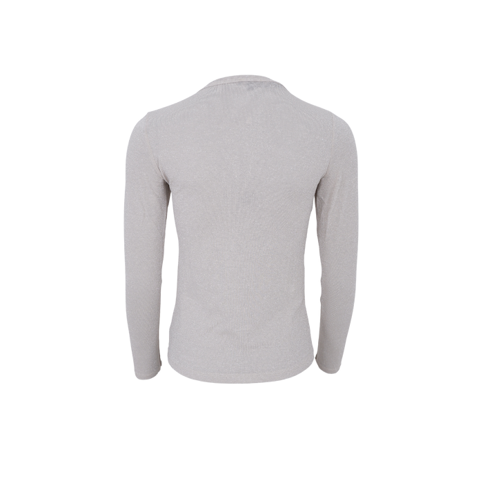 Black Colour FAYE Lurex Blouse T Shirt- Pearl Silver