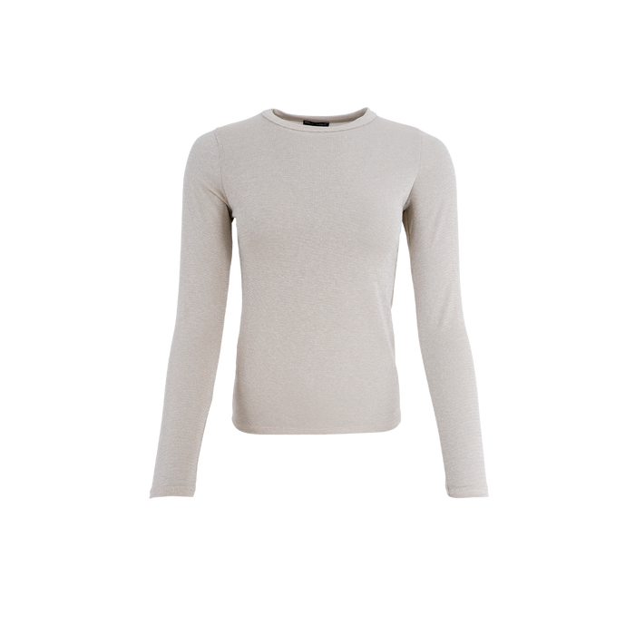 Black Colour FAYE Lurex Blouse T Shirt- Pearl Silver