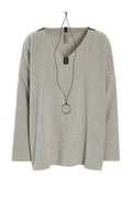 picture of Henriette Steffensen V Neck Blouse 1410 - Sand - Number Two - womens - fashion - clothing - Henriette Steffensen 1