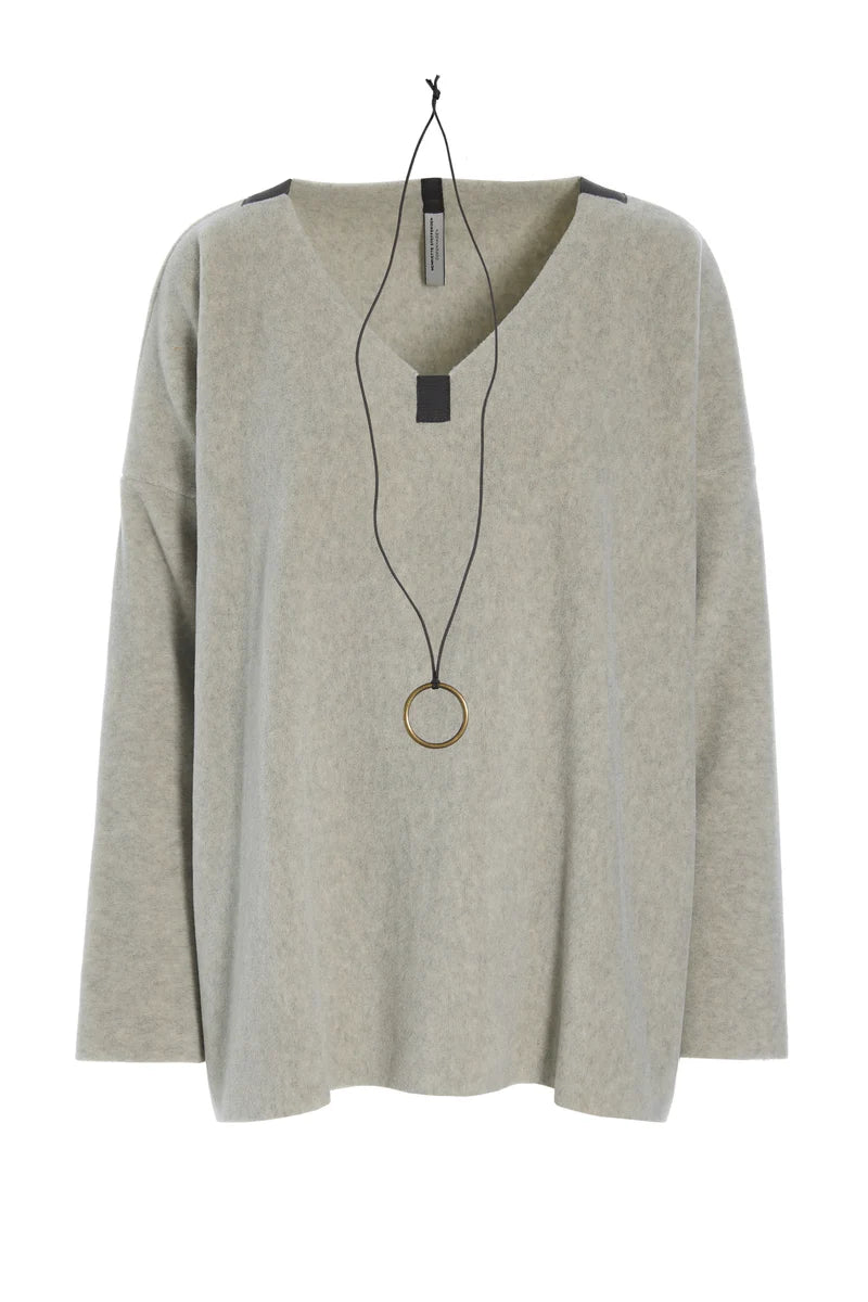picture of Henriette Steffensen V Neck Blouse 1410 - Sand - Number Two - womens - fashion - clothing - Henriette Steffensen 1