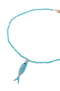 picture of My Doris Necklace - Beaded Fish Blue - Number Two - womens - fashion - accessories - My Doris 1