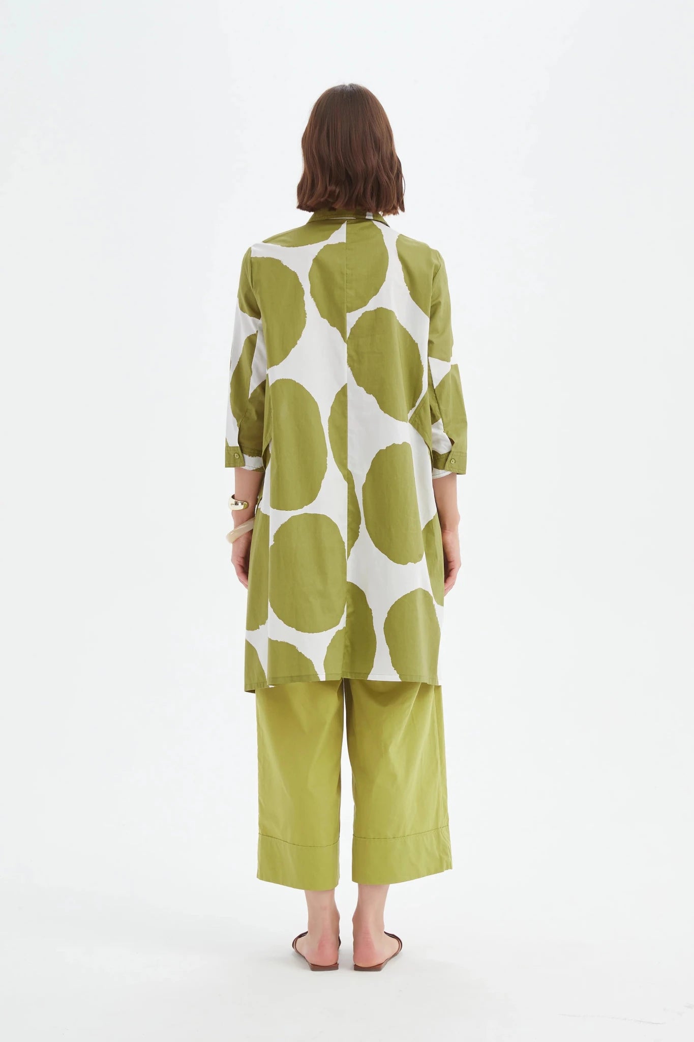 picture of Tirelli Handkerchief Hem Print Shirt - Chartreuse/White Spot - Number Two - womens - fashion - clothing -Tirelli 5