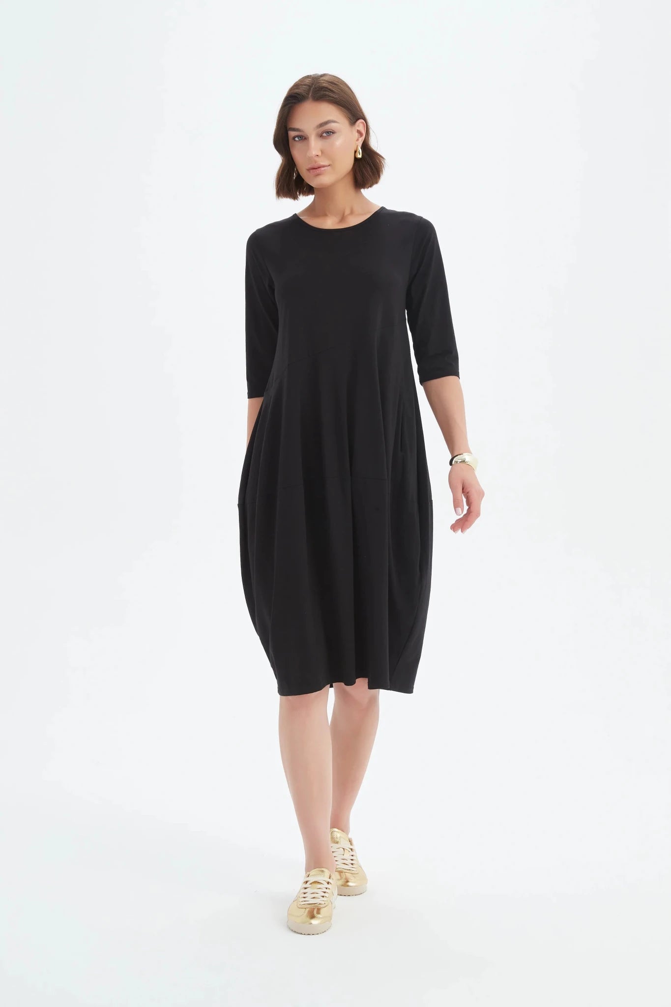 picture of Tirelli Diagonal Seam Summer Dress - Black - Number Two - womens - fashion - clothing - Tirelli 2