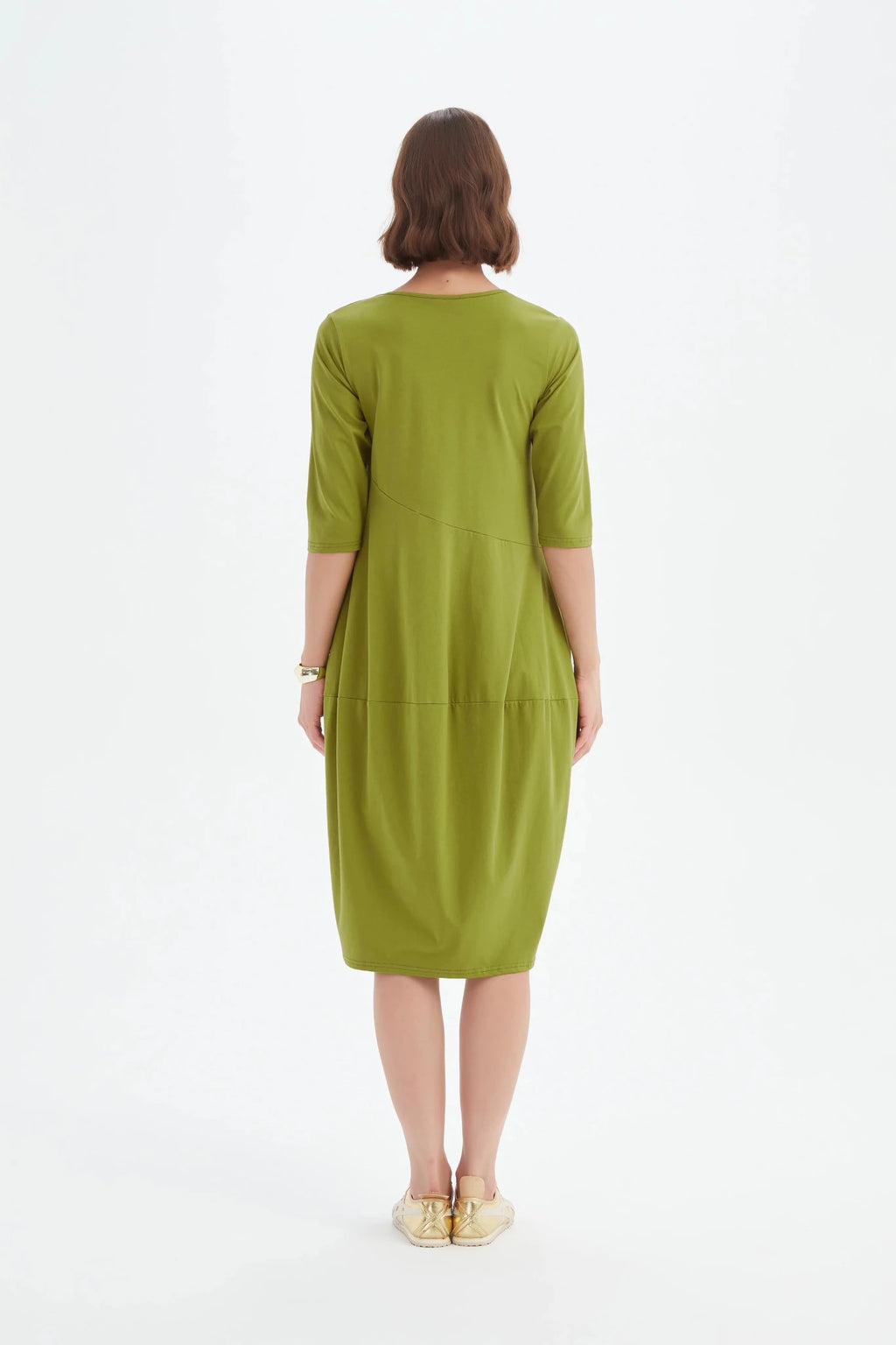 picture of Tirelli Diagonal Seam Summer Dress - Chartreuse - Number Two - womens - fashion - clothing - Tirelli 3