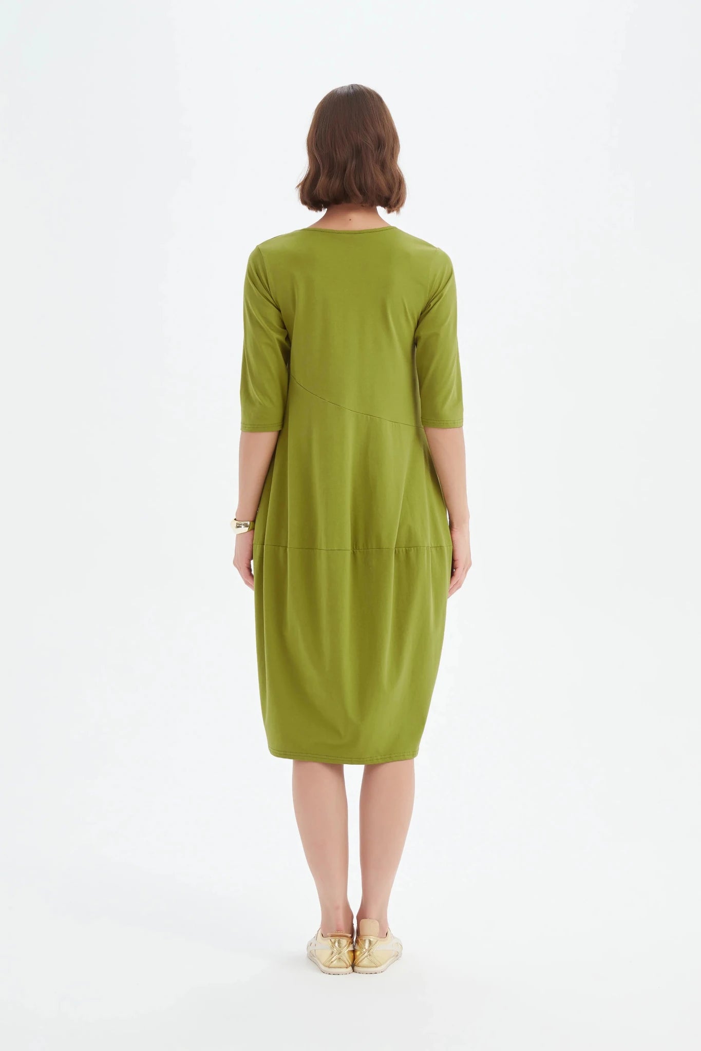 picture of Tirelli Diagonal Seam Summer Dress - Chartreuse - Number Two - womens - fashion - clothing - Tirelli 3