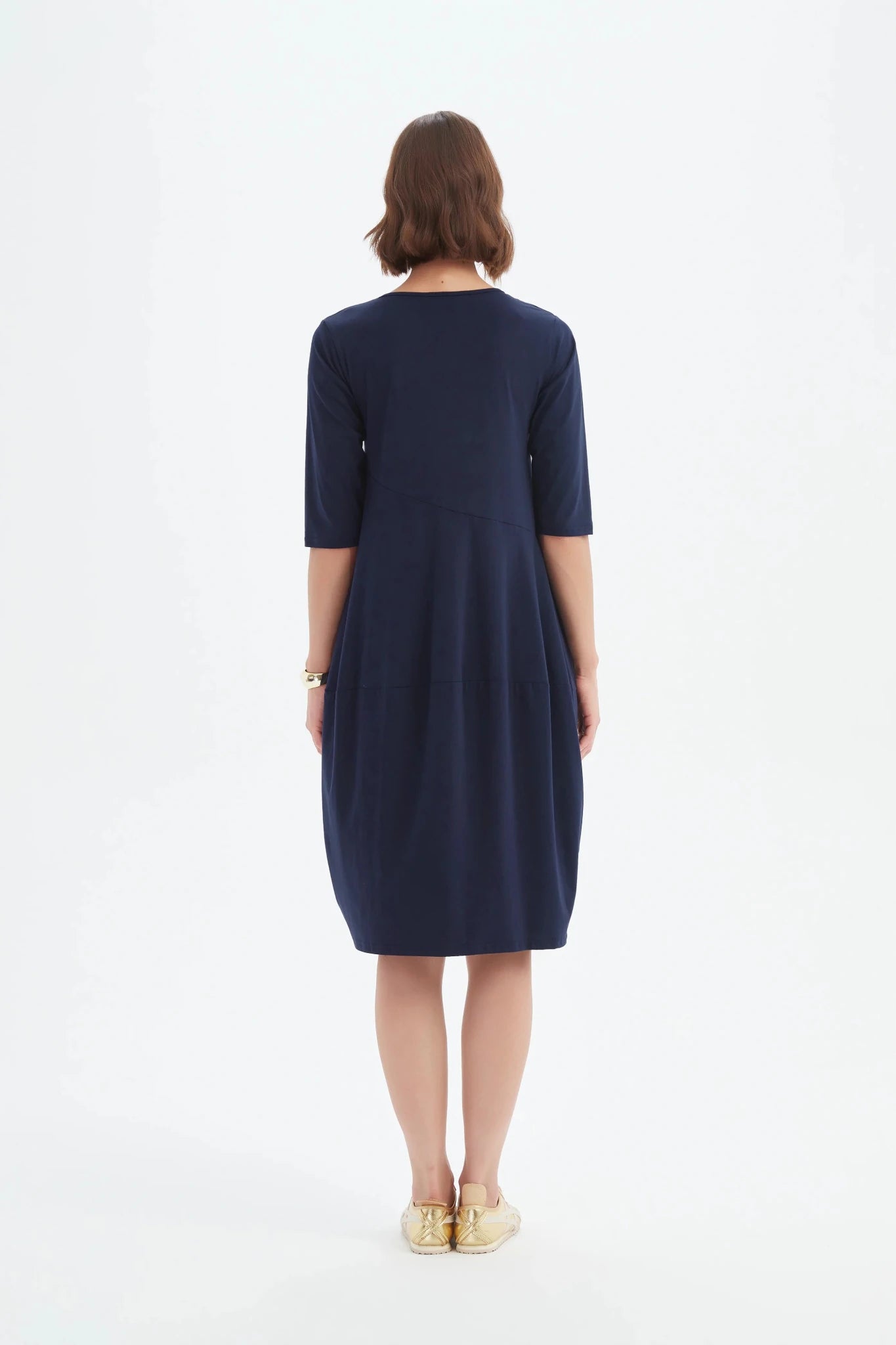 picture of Tirelli Diagonal Seam Summer Dress - Navy - Number Two - womens - fashion - clothing - Tirelli 3