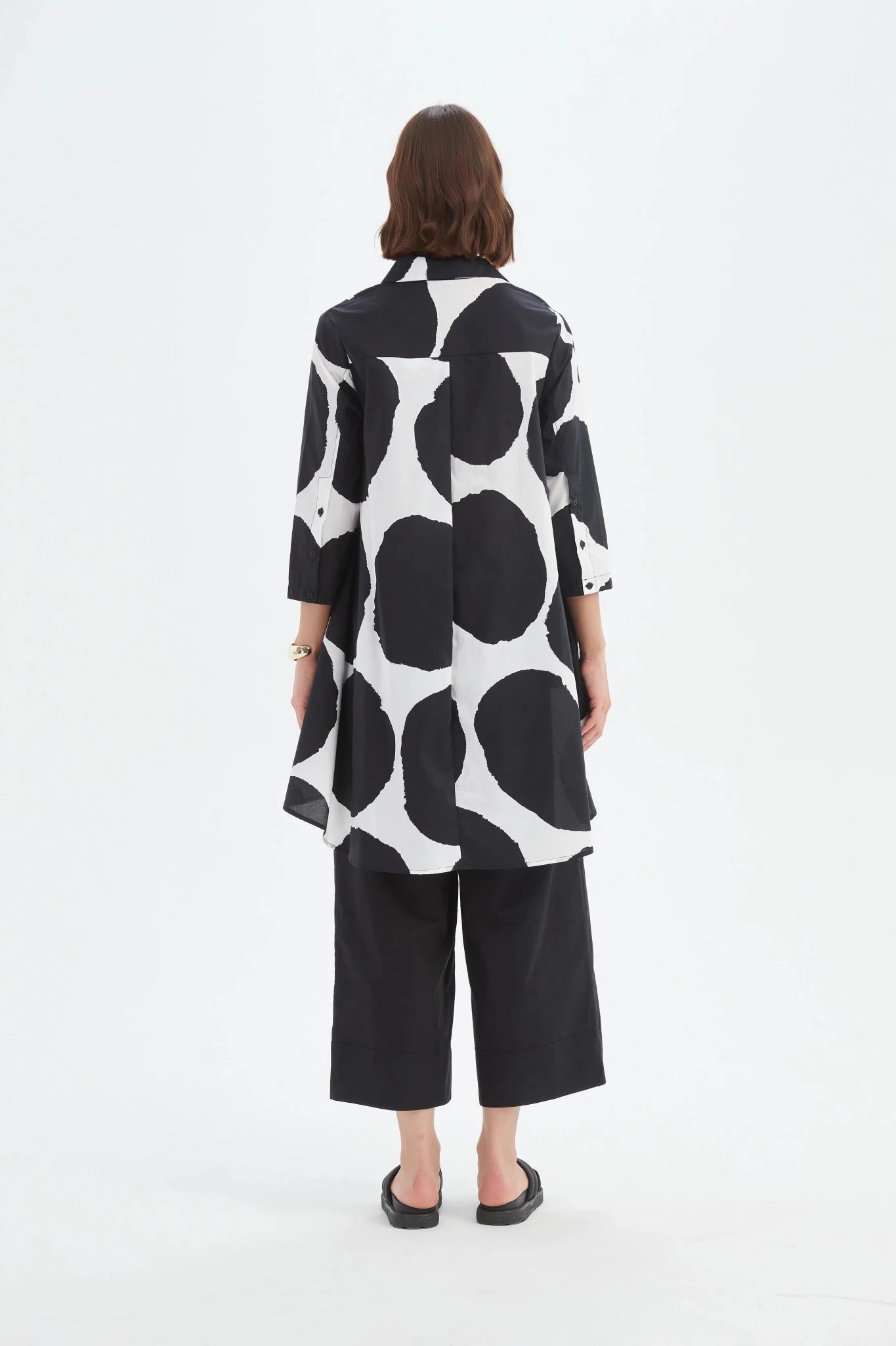 picture of Tirelli Swing Back Print Shirt - Black/White Spot - Number Two - womens - fashion - clothing - Tirelli 4