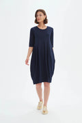 picture of Tirelli Diagonal Seam Summer Dress - Navy - Number Two - womens - fashion - clothing - Tirelli 1