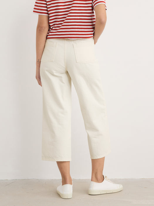 Seasalt Barnes Wide Leg Crop Jeans Ecru