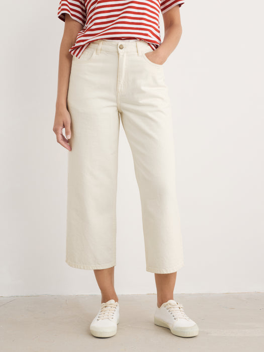 Seasalt Barnes Wide Leg Crop Jeans Ecru