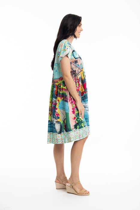 Orientique Bellagio Boxy Dress Multi Print