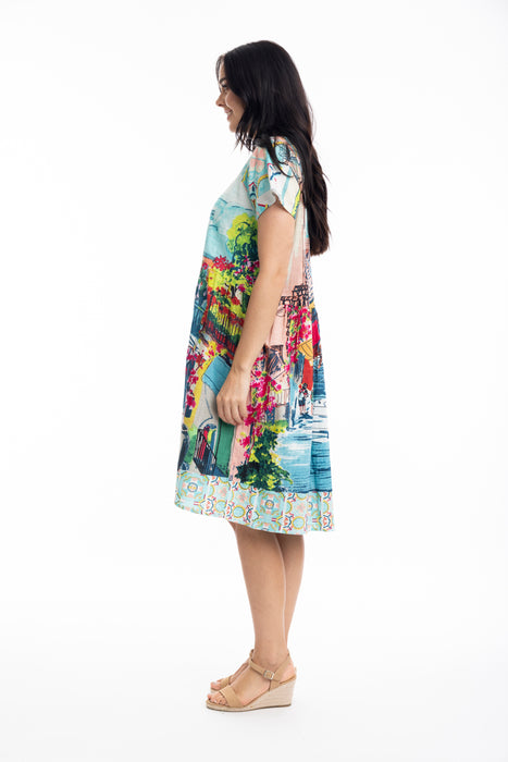 Orientique Bellagio Boxy Dress Multi Print