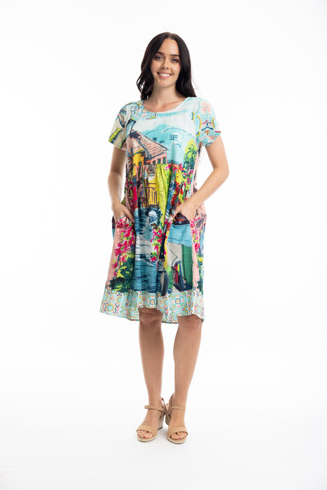 Orientique Bellagio Boxy Dress Multi Print