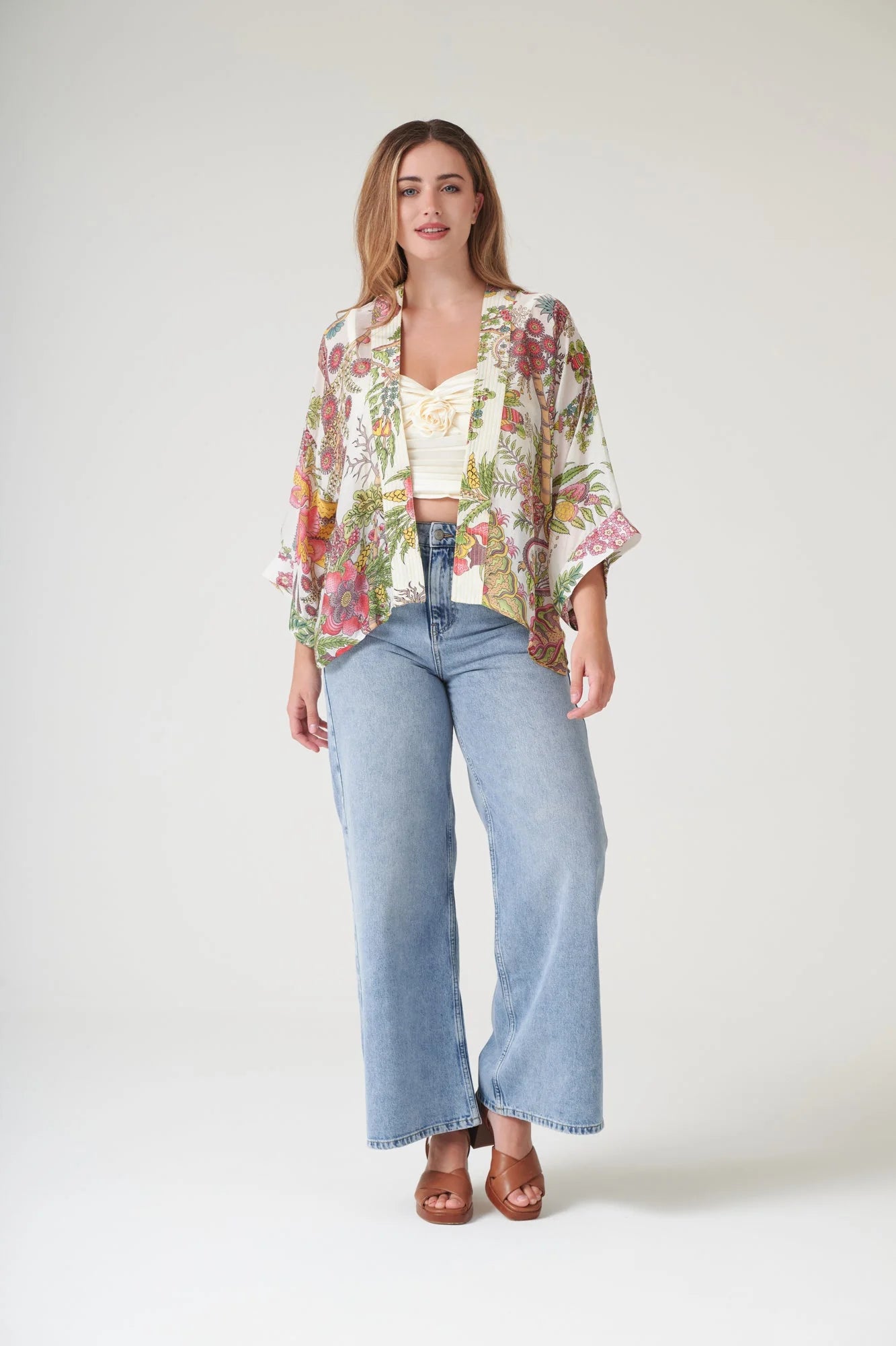 picture of One Hundred Stars Kimono - Boho Garden Ecru - Number Two - womens - fashion - clothing - One Hundred Stars 8