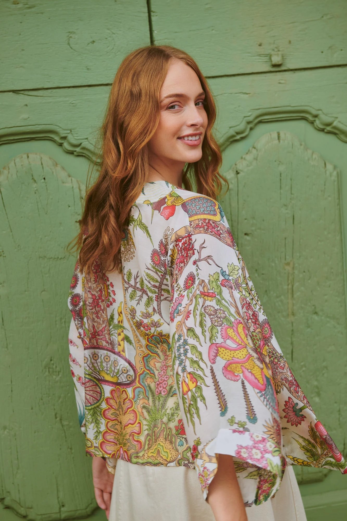 picture of One Hundred Stars Kimono - Boho Garden Ecru - Number Two - womens - fashion - clothing - One Hundred Stars 1