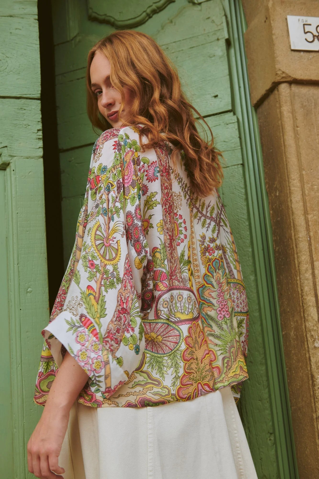 picture of One Hundred Stars Kimono - Boho Garden Ecru - Number Two - womens - fashion - clothing - One Hundred Stars 2