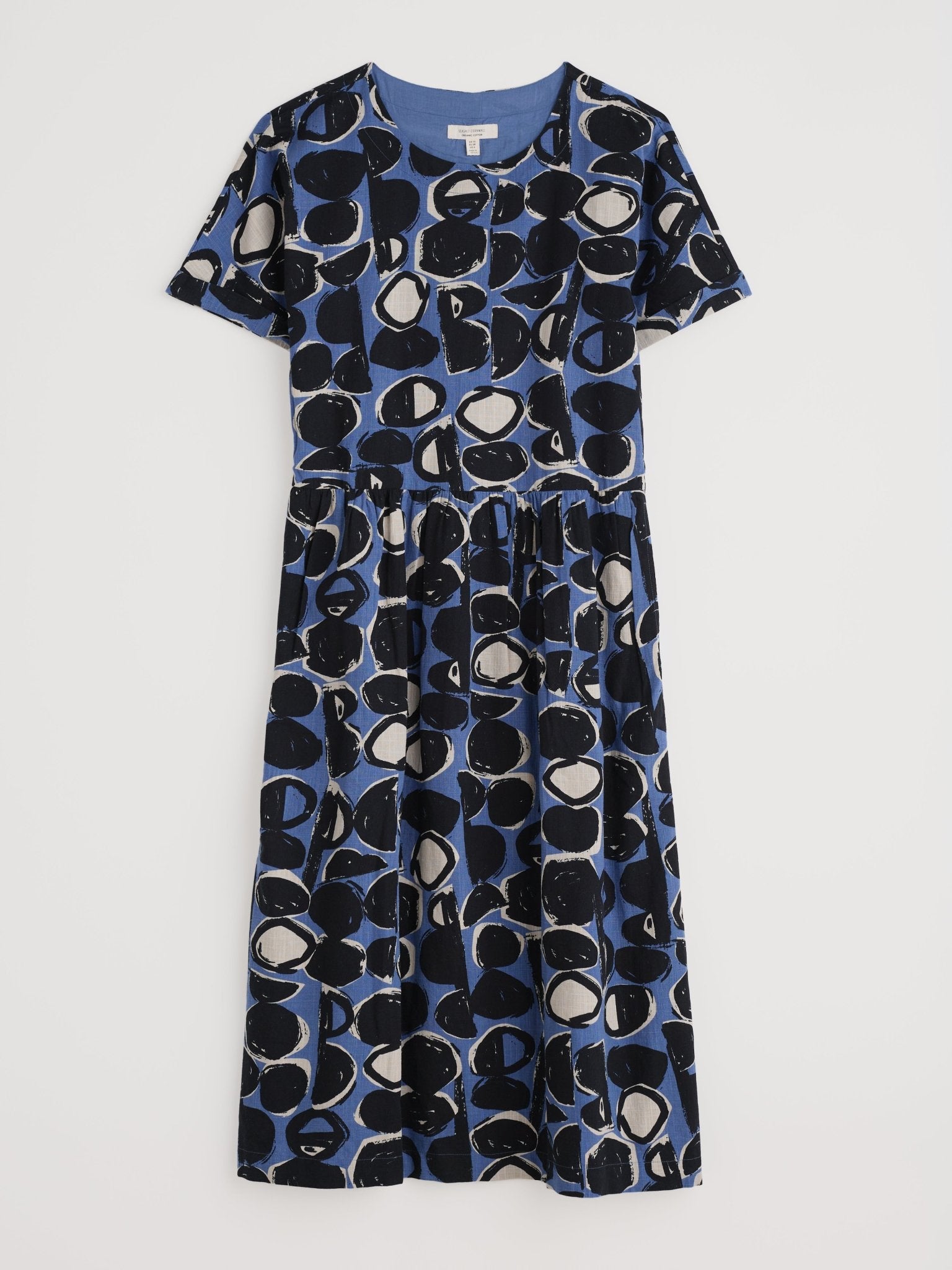 picture of Seasalt Brouse Dress Organic Cotton Pebble Monoprint Mussel - Number Two - womens - fashion - ethical - clothing